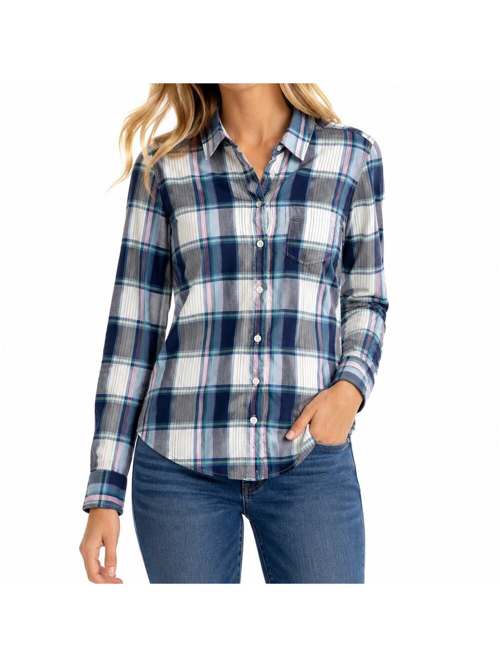 Aeropostale Blue Plaid Button Down